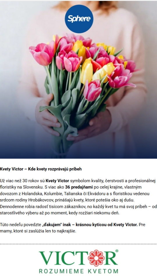 Povedzte „ďakujem, mama“ s kvetmi a zľavou 10 %!